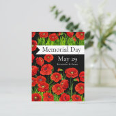 赤いポピーのメモリアルデー ポストカード (スタンド正面)