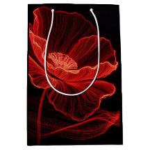 赤いポピーのラインアート