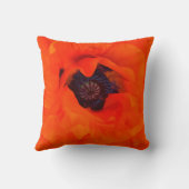 赤いポピーのリッチ花びら乗算エフェクト クッション (裏面)