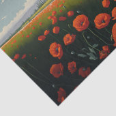 赤いポピーの午後、農場 薄葉紙 (詳細)