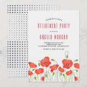 赤いポピーの引退パーティー招待状 招待状 (正面/裏面)