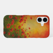 赤いポピーの春風iPhone 16ケース iPhone 16ケース (裏面横)