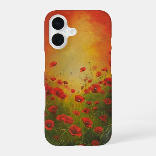 赤いポピーの春風iPhone 16ケース iPhone 16ケース (裏面)