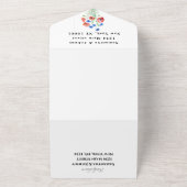 赤いポピーの水彩スクリプト フラワーのウェディング アイデア オールインワン招待状 (外側)