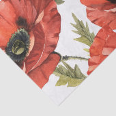 赤いポピーの花のパターンの切り離し 薄葉紙 (詳細)