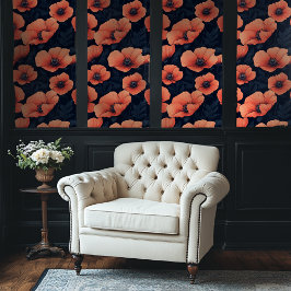 赤いポピーの花のパターン暗い背景 壁紙