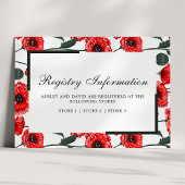 赤いポピーの花のフローラ結婚のレジストリカード エンクロージャーカード