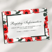 赤いポピーの花のフローラ結婚のレジストリカード エンクロージャーカード