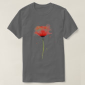 赤いポピーの花の水の色の抽象芸術絵画の芸術 Tシャツ (デザイン正面)