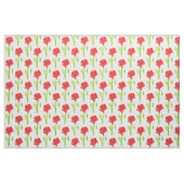 赤いポピーの花の水色 ファブリック (ヤード)