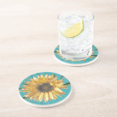 赤いポピーの花をパーソナライズ コースター (側面)