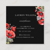 赤いポピーの花エレガント名刺 スクエア名刺 (裏面)