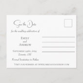 赤いポピーの花ミニマリストの水の色結婚の インビテーションポストカード (裏面)