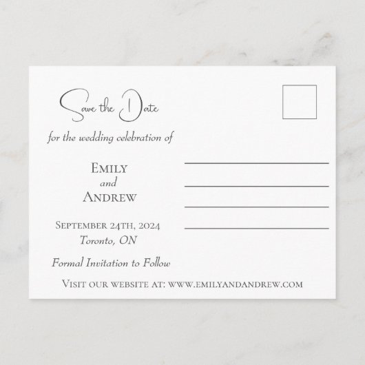 赤いポピーの花ミニマリストの水の色結婚の インビテーションポストカード (裏面)