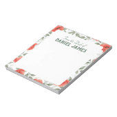 赤いポピーの花メモパーソナライズされた帳 ノートパッド (回転)