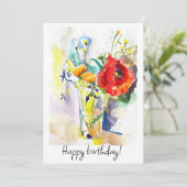 赤いポピーの花束 シーズンカード (スタンド正面)