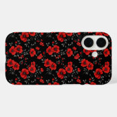 赤いポピーの花柄 Case-Mate iPhoneケース (裏面 (横))