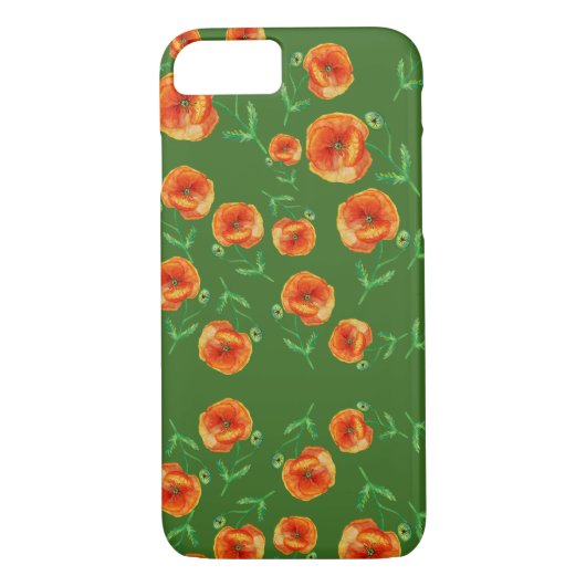 赤いポピーの花水色iPhone / iPadケース Case-Mate iPhoneケース (裏面)