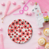 赤いポピーの花紙プレート ペーパープレート (パーティー)