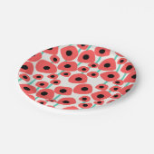 赤いポピーの花紙プレート ペーパープレート (アングル)