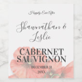 赤いポピーの花結婚のカスタムワインラベル ワインラベル (シングルラベル)