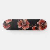 赤いポピーの花 黒 スケートボード (横)