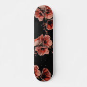 赤いポピーの花 黒 スケートボード (正面)