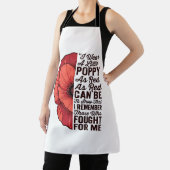 赤いポピーの追悼名言ベクターTシャツデザイン_1 エプロン (インサイチュ)