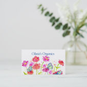 赤いポピーの野草蝶 名刺 (スタンド正面)