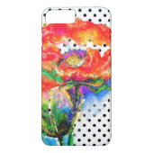 赤いポピーの黒と白の水玉模様 Case-Mate iPhoneケース (裏面)