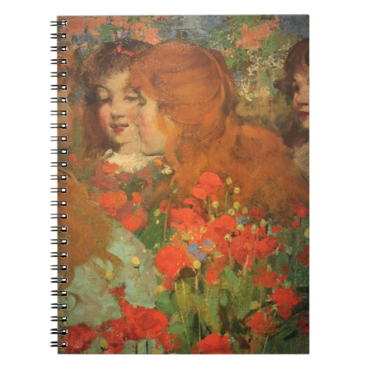 赤いポピーを持つ少女たち(ジョージ・ヘンリー作) ノートブック (正面)