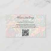 赤いポピーエレガントズフローラステンドグラスQRコード 名刺 (裏面)