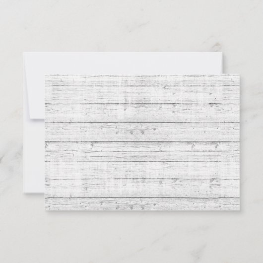 赤いポピーコーンフラワー素朴ウッドウェディングRSVPカード 招待状 (裏面)