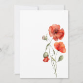 赤いポピースタイリッシュガーデンフローラベビーシャワー 招待状 (裏面)