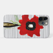 赤いポピーストライプのの線は白黒 Case-Mate iPhoneケース (裏面(横))