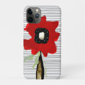 赤いポピーストライプのの線は白黒 Case-Mate iPhoneケース (裏)