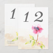 赤いポピーテーブルのナンバーカード 招待状 (正面/裏面)