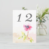 赤いポピーテーブルのナンバーカード 招待状 (スタンド正面)