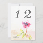 赤いポピーテーブルのナンバーカード 招待状 (裏面)