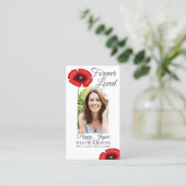 赤いポピー写真追悼カード 名刺 (スタンド正面)
