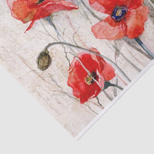 赤いポピー動揺してス混合メディアの分離 薄葉紙 (詳細)
