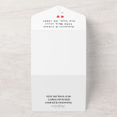 赤いポピー水の色のスクリプトエレガントな結婚式すべて オールインワン招待状 (外側)