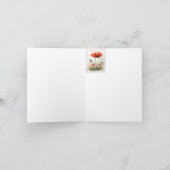 赤いポピー空白のガーデンの花をありがとう サンキューカード (内部)