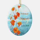 赤いポピー結婚の花嫁付きアイテム セラミックオーナメント (右)