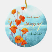 赤いポピー結婚の花嫁付きアイテム セラミックオーナメント (正面)