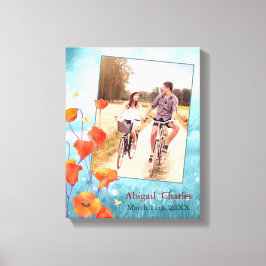 赤いポピー結婚フローラの写真集 キャンバスプリント