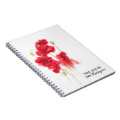 赤いポピー絵画の引用文 ノートブック (右側)