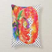 赤いポピー絵画の水色、抽象芸術フローラ アクセントクッション (正面(垂直))