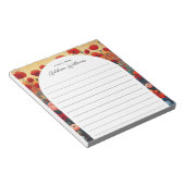 赤いポピー絵画畑の横線パーソナライズされた ノートパッド (アングル)