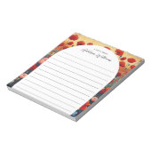 赤いポピー絵画畑の横線パーソナライズされた ノートパッド (回転)